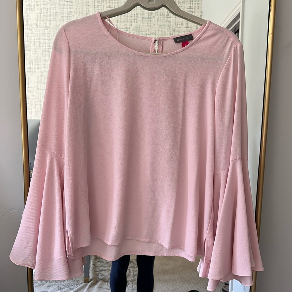 Vince Camuto pink bell sleeve top